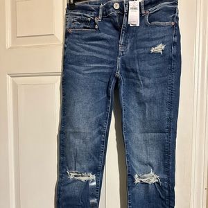 American Eagle US 4 Long, hi-rise skinny, Fresh, Bright, Stretch, 27W Long